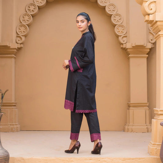 2 Piece Cotton Embroidered Co- Ord Set