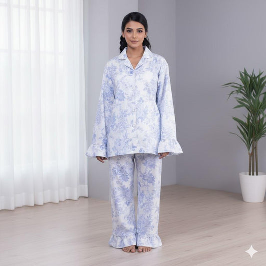 2 Piece PJ Suit- Cotton Comfy Flannel ( Shirt + Trouser)