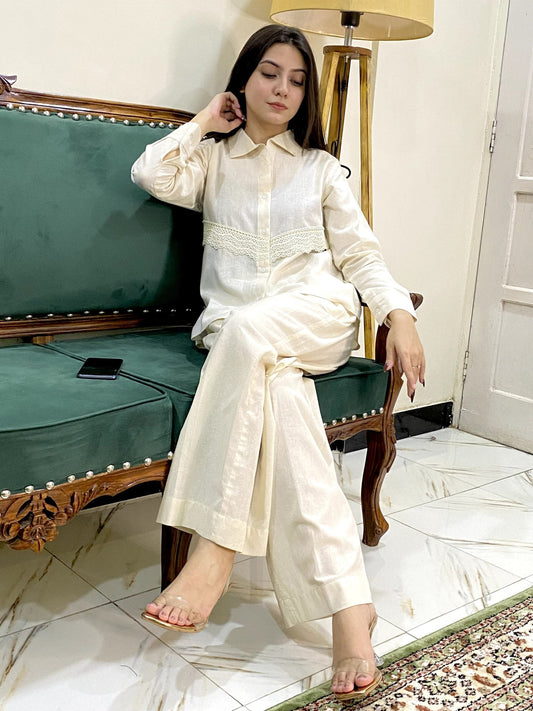 Sleek & Breathable Cotton Embroidered Shirt 1 Piece