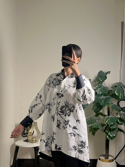 1 Piece Printed  Cotton Stitched Shirt