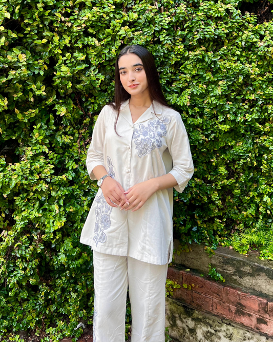 Embroidered Cotton 2-Piece Co-Ord Set