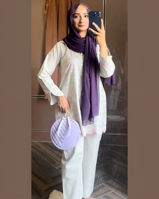 2 Piece Cotton Embroidred Co- Ord Set