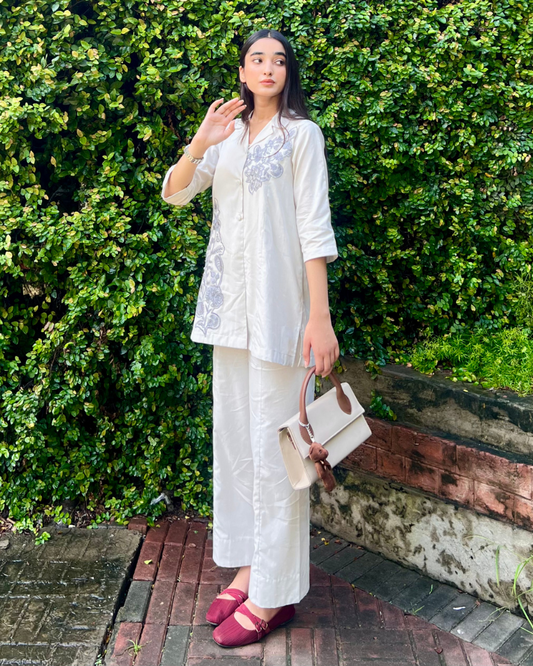 Embroidered Cotton 2-Piece Co-Ord Set