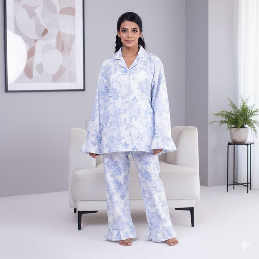 2 Piece PJ Suit- Cotton Comfy Flannel ( Shirt + Trouser)