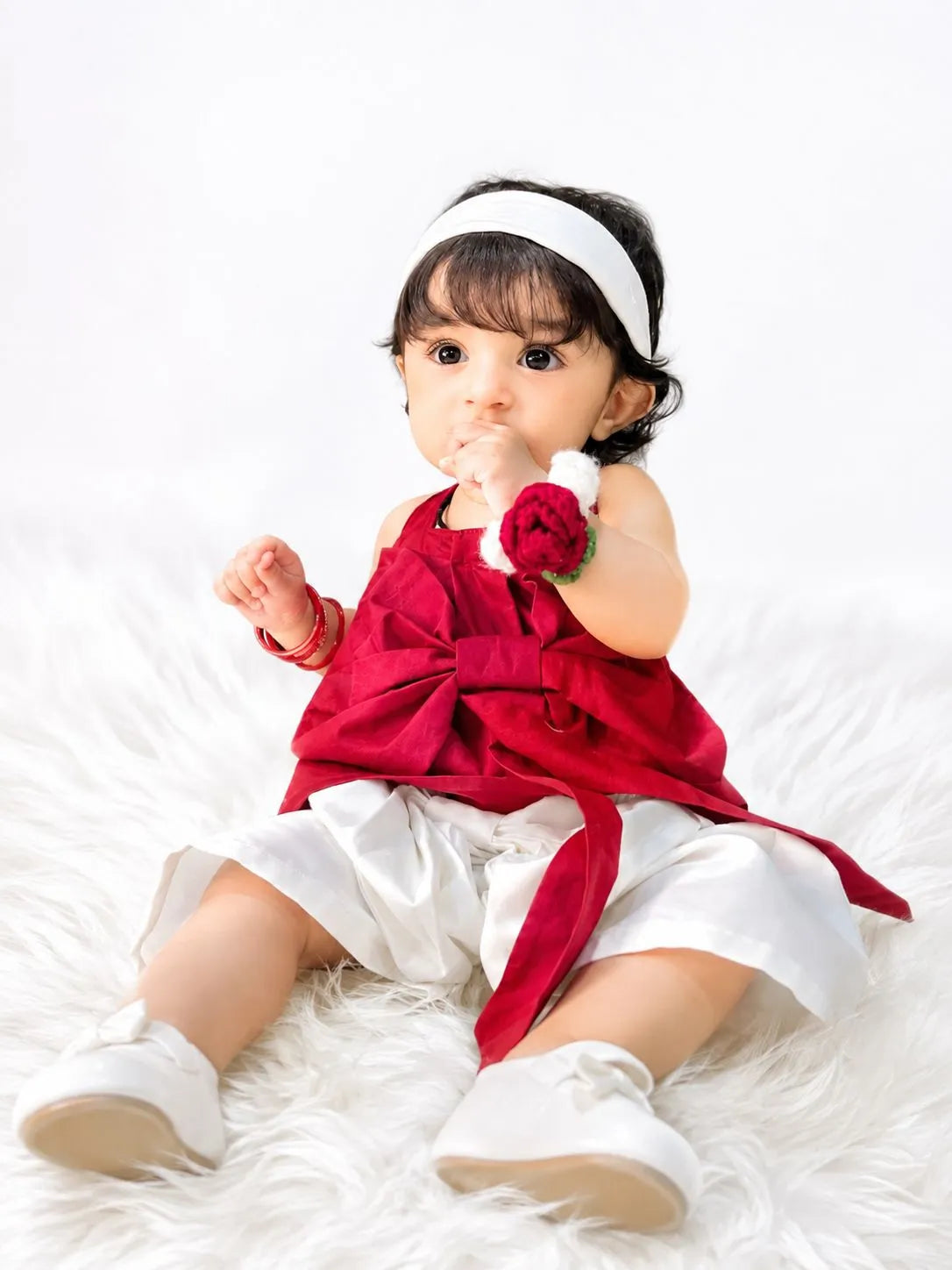 Cotton 2-Piece Bow Outfit