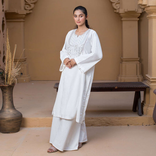 1 Piece Cotton Sequence Embroidered Kurta