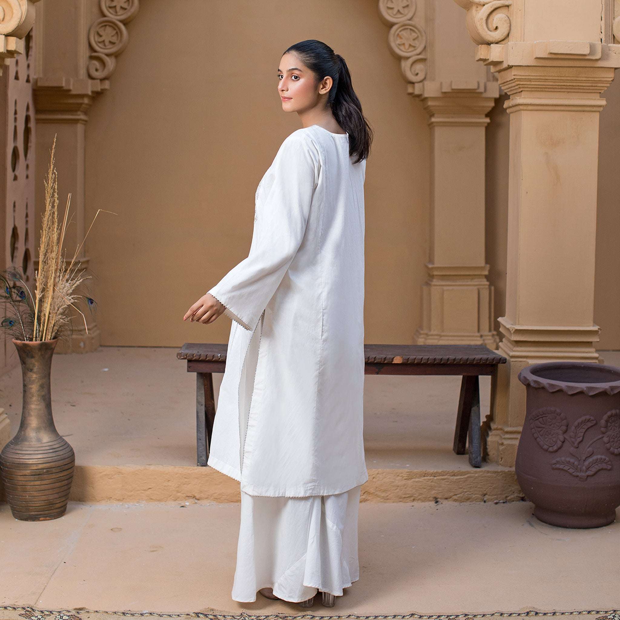 1 Piece Cotton Sequence Embroidered Kurta
