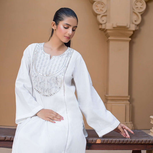 1 Piece Cotton Sequence Embroidered Kurta