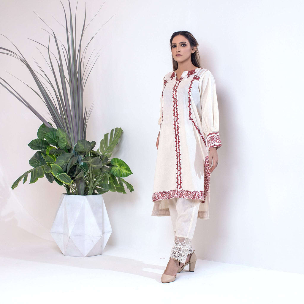 1 Piece Cotton Embroidered Co- Ord Set
