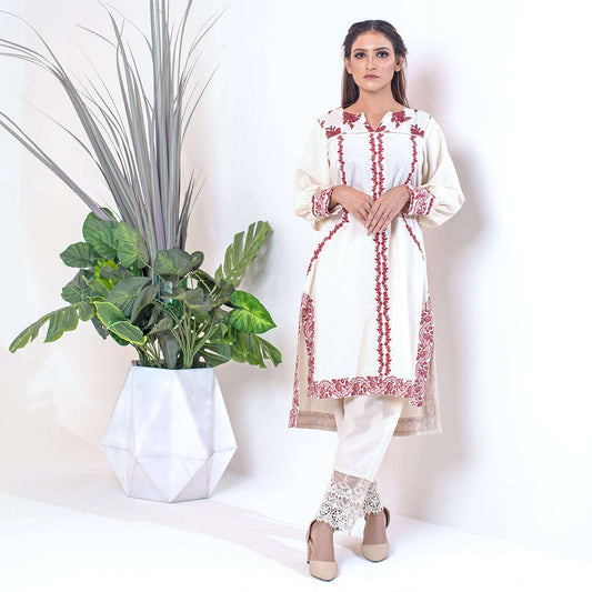 1 Piece Cotton Embroidered Co- Ord Set