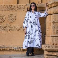 1 Piece Printed Cotton Long Dress