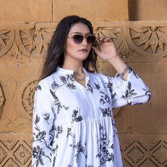1 Piece Printed Cotton Long Dress