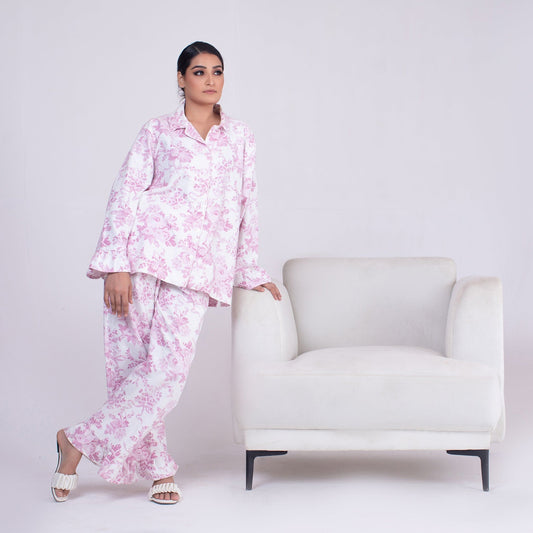 2 Piece PJ Suit- Cotton Comfy Flannel ( Shirt + Trouser)