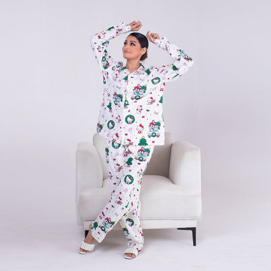 2 Piece PJ Suit- Cotton Comfy Flannel ( Shirt + Trouser)