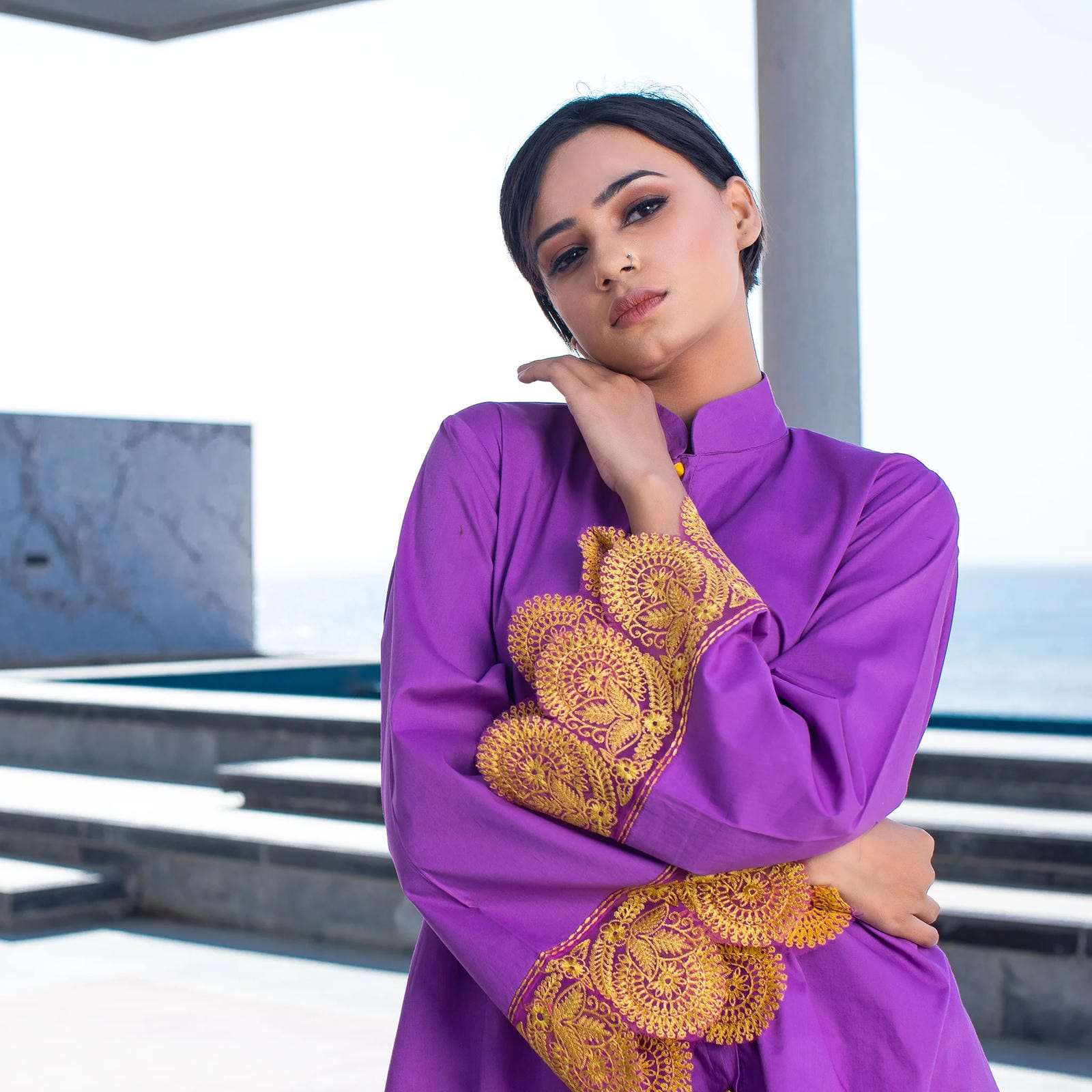 2 Piece Cotton Embroidered Co-Ord Set