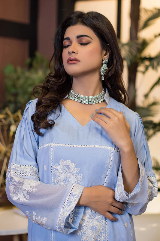 1 Piece Embroidred Chiffon Kurta ( Lined )