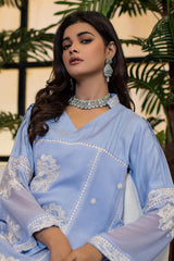 1 Piece Embroidred Chiffon Kurta ( Lined )