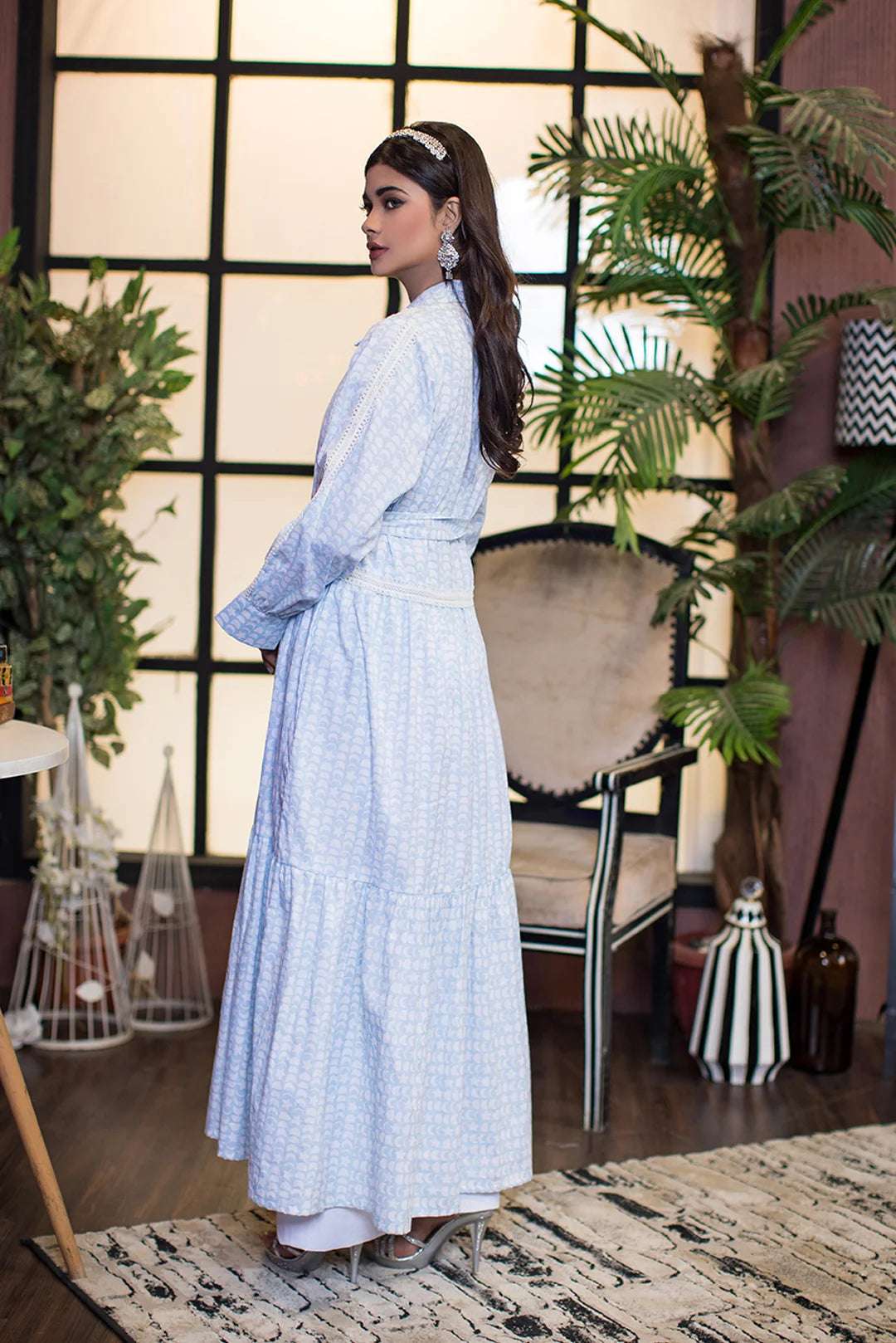 1 Piece Cotton Printed Belted Dress