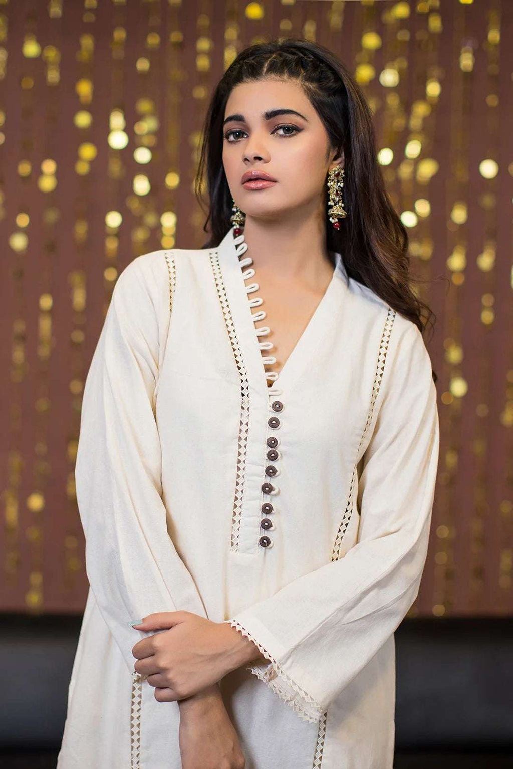 1 Piece Cotton Embellished Kurta