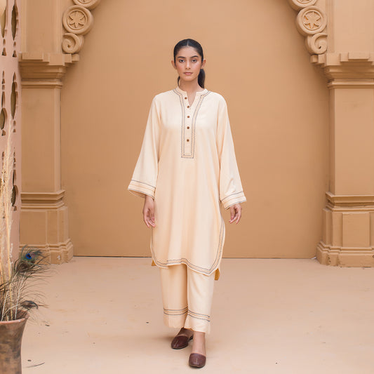 2 Piece Cotton Embroidered Co- Ord Set