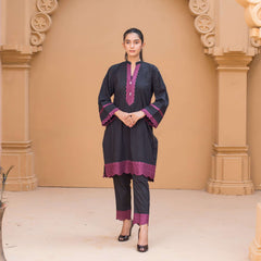 2 Piece Cotton Embroidered Co- Ord Set