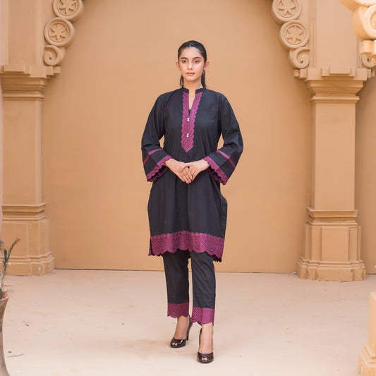 2 Piece Cotton Embroidered Co- Ord Set