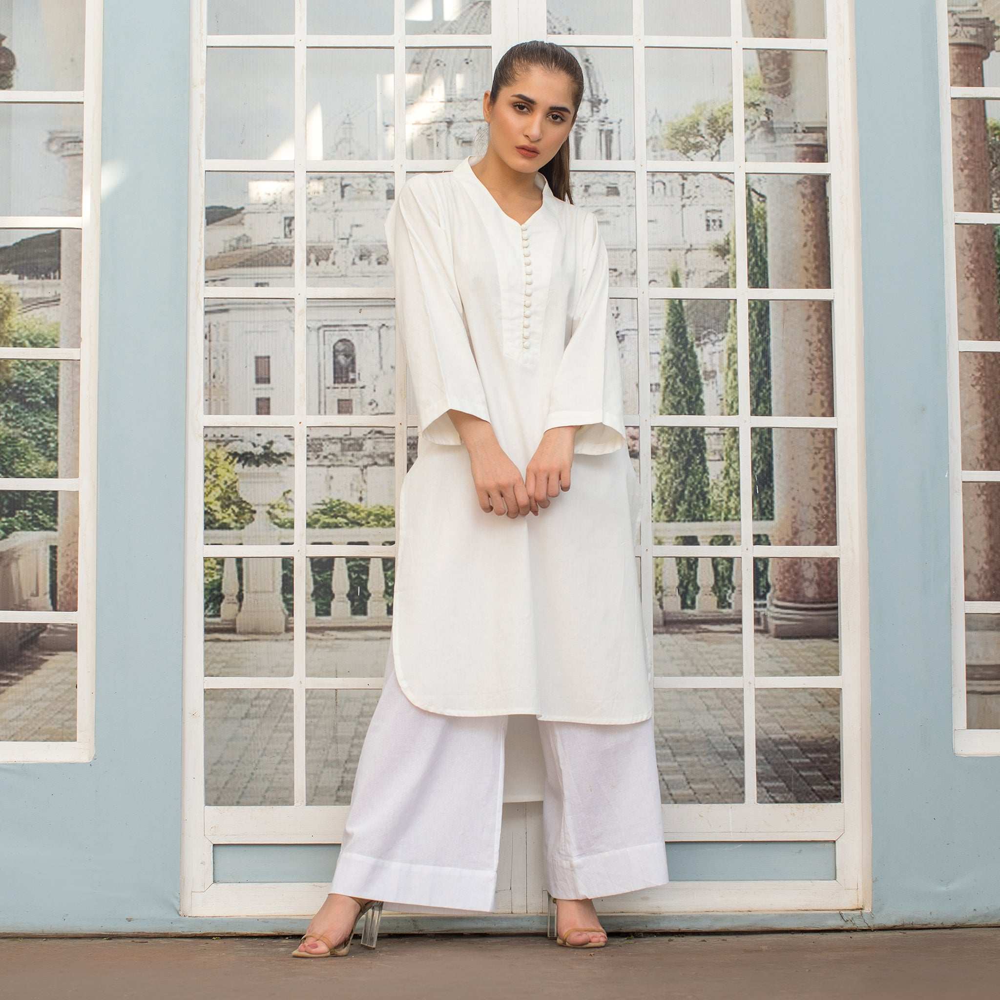 1 Piece Cotton Embellished long Kurta