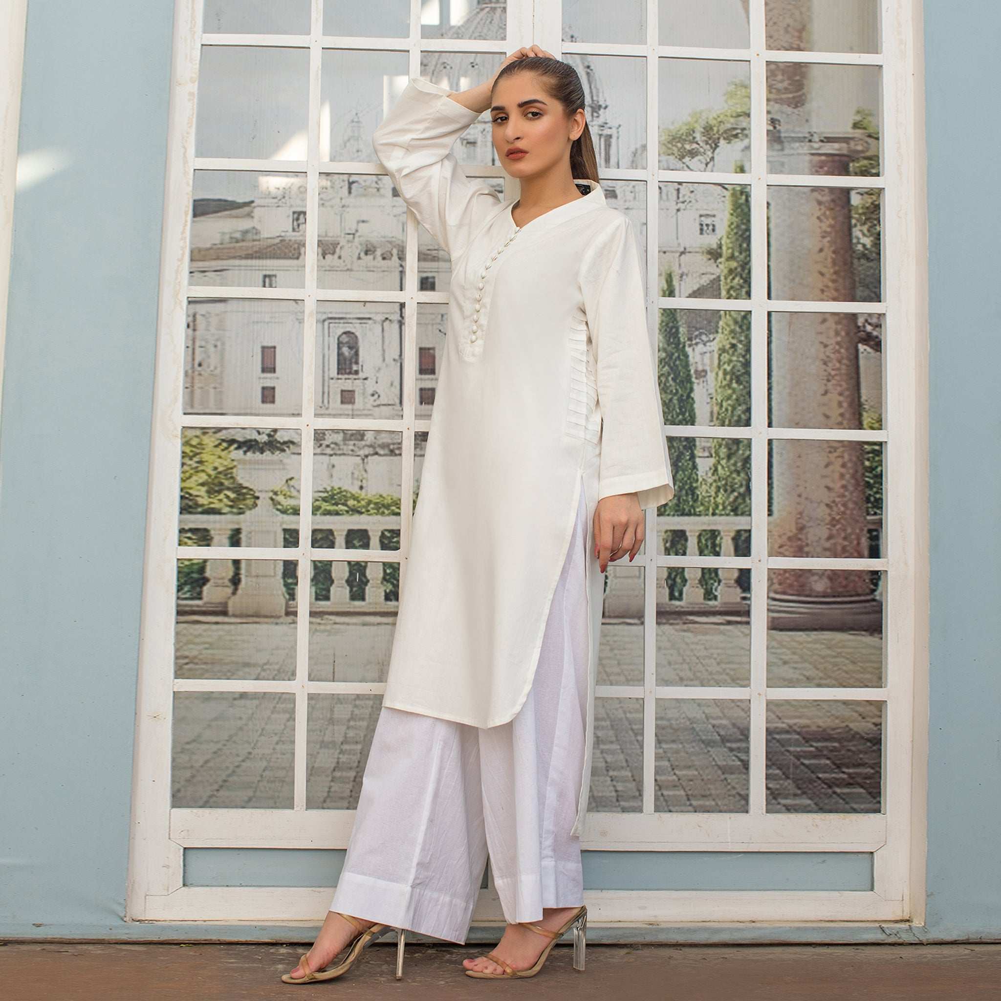 1 Piece Cotton Embellished long Kurta