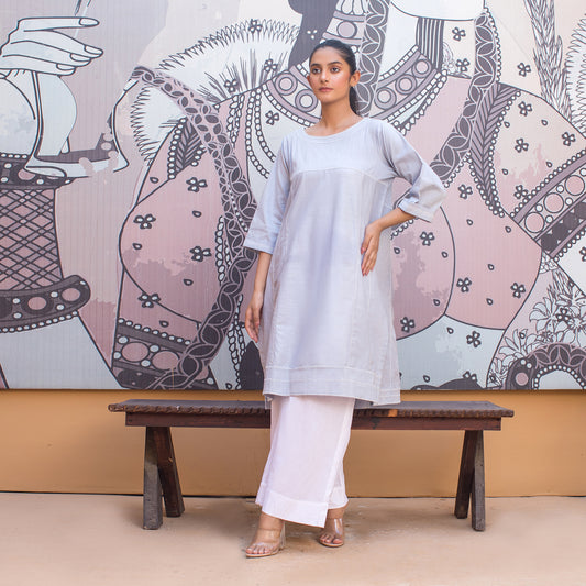 1 Piece Cotton Chambray Embroidered Shirt