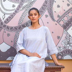 1 Piece Cotton Chambray Embroidered Shirt