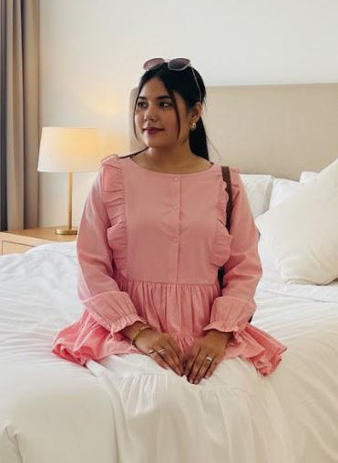 1 Piece Cotton Peplum Shirts for Women – Modest & Elegant Tops