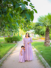 Mommy and Me Seer Sucker Cotton Matching Dress Set
