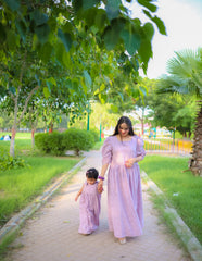 Mommy and Me Seer Sucker Cotton Matching Dress Set