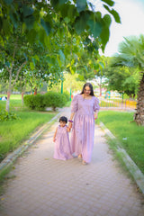 Mommy and Me Seer Sucker Cotton Matching Dress Set