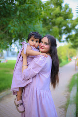 Mommy and Me Seer Sucker Cotton Matching Dress Set