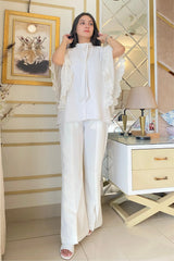 Elegant Cotton Ruffled Shirred Shirt 1 Piece