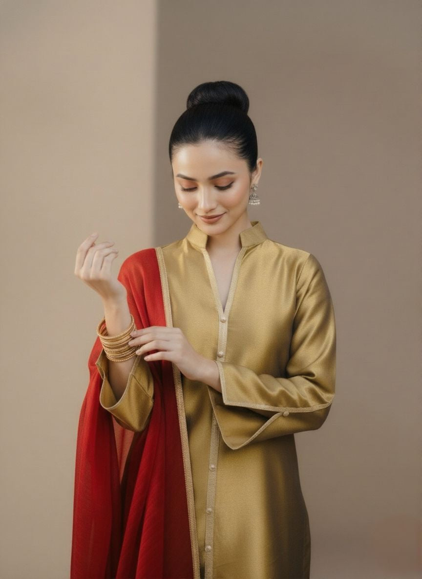 3 Piece Embroidered Suit