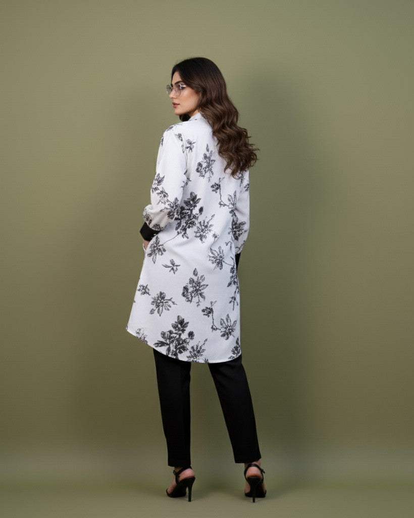 1 Piece Printed  Cotton Stitched Shirt