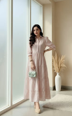 Light Pink Cotton Maxi Dress – 1 Piece Casual Wear
