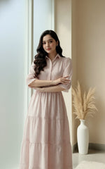 Light Pink Cotton Maxi Dress – 1 Piece Casual Wear