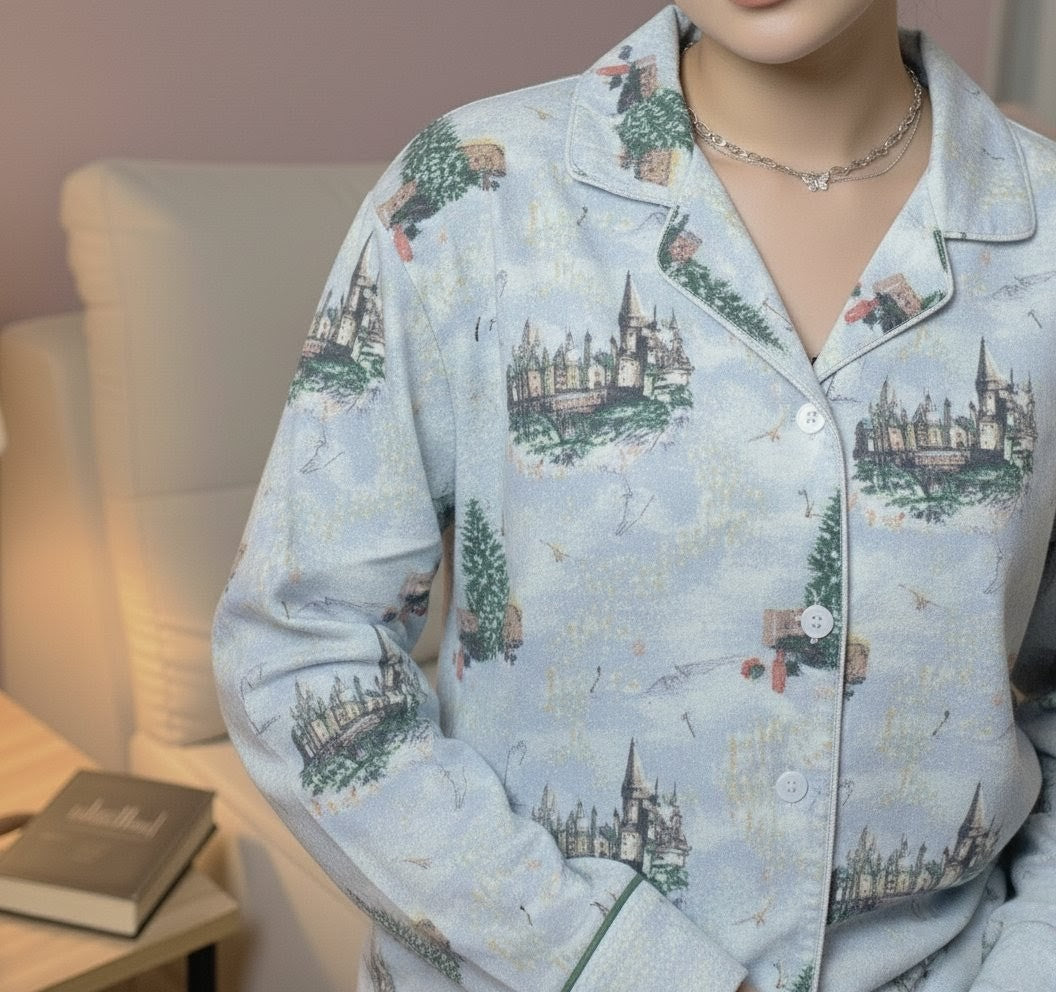 Women Pajama Suit – Castle & Nature Print