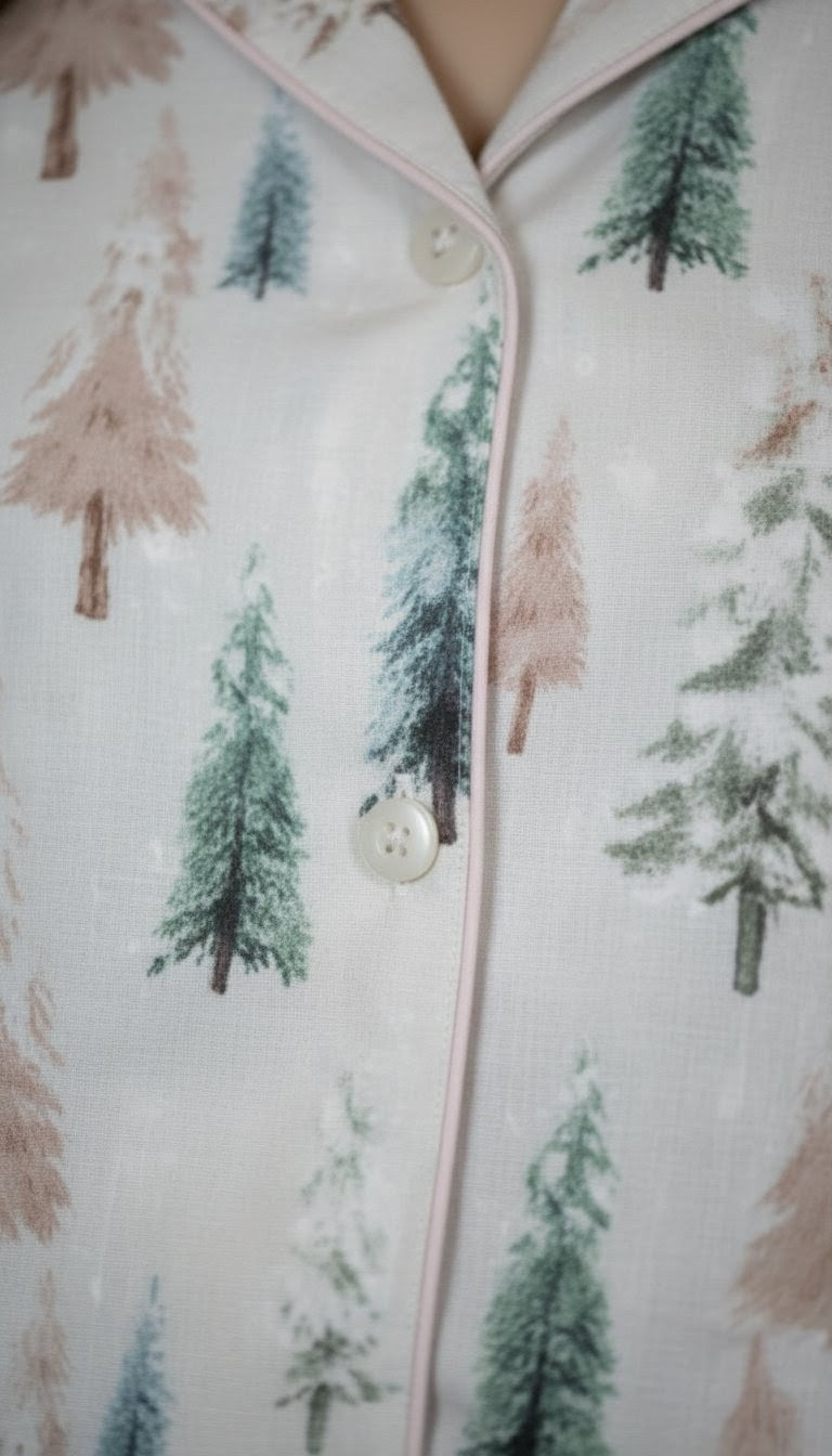 Women Pajama Suit – Trees & Deer Print