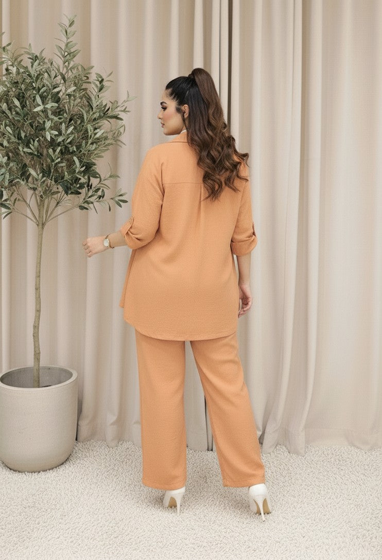 Solid Cotton Co-Ord Set - Garment Dyed