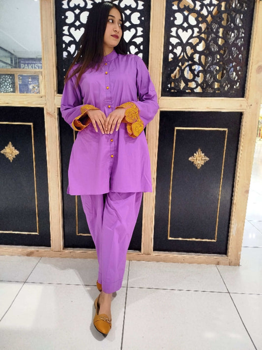 2 Piece Cotton Embroidered Co-Ord Set