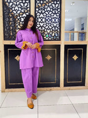 2 Piece Cotton Embroidered Co-Ord Set
