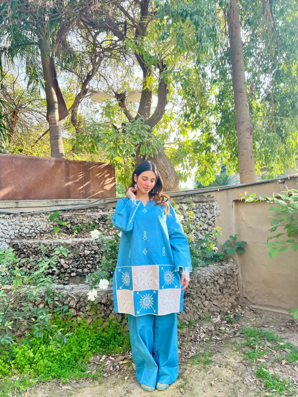 Embroidered Cotton  2-Piece Co-Ord Set