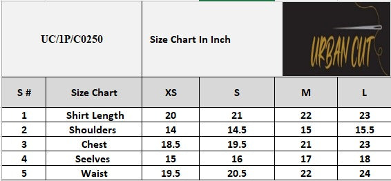 Product Size Chart