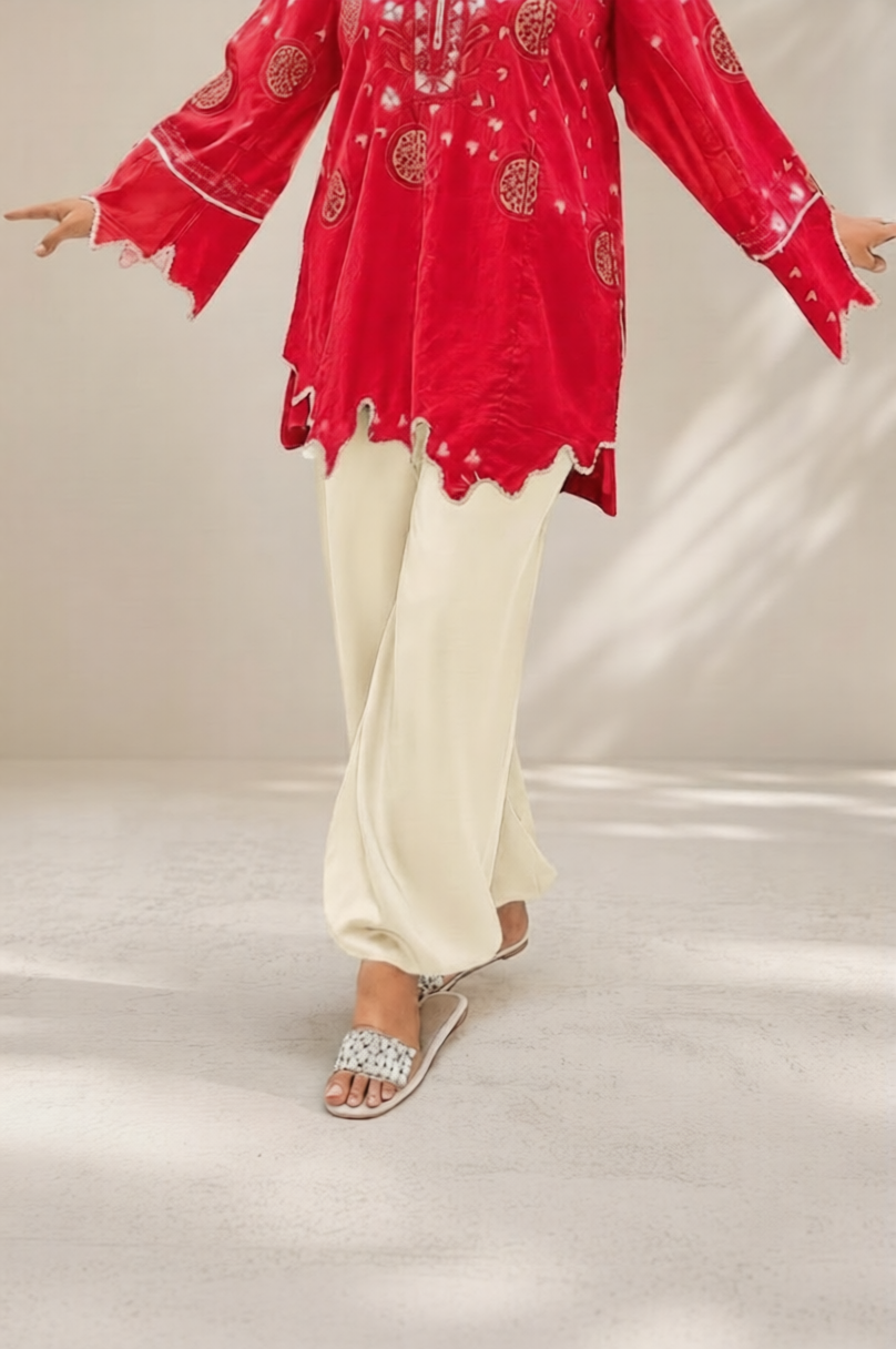 Cream Balloon Shalwar – Premium Soft Fabric