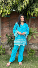 2 Piece Cotton Chikankaari Embroidred Co- Ord Set