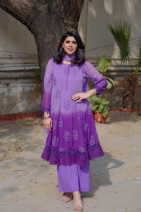 2 Piece Embroidered  Suit (Top+Bottom)